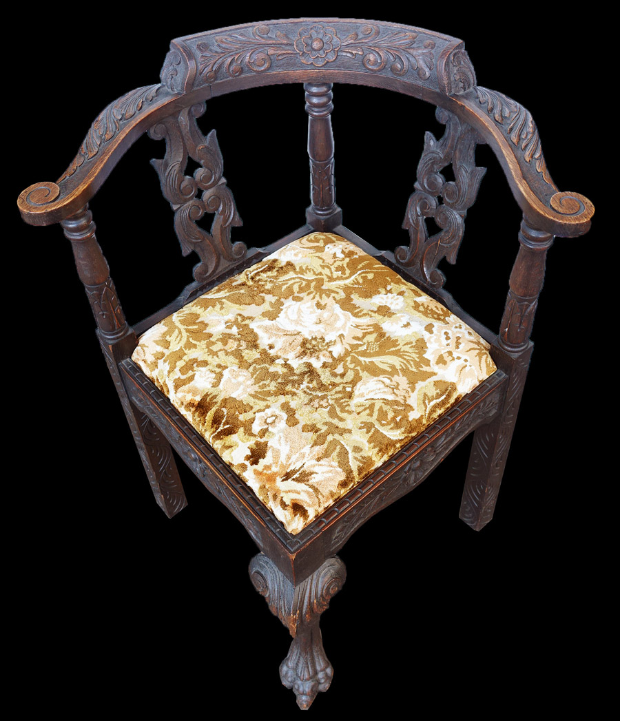 イギリスアンティーク1900年代　手彫り椅子 イギリスアンティーク1900年代 手彫り椅子